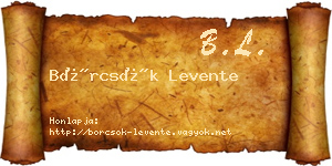 Börcsök Levente névjegykártya