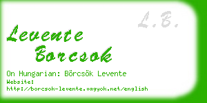 levente borcsok business card